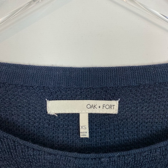 OAK + FORT Navy  Oversized Wool Blend Pullover XS - Picture 7 of 7